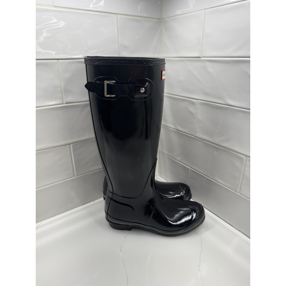 Women's Original Tall Gloss Rain Boots SIZE 7 HUNTER - Picture 4 of 6